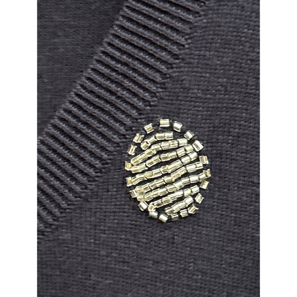 NWT Talbots Plus Size Navy Beaded Polka Dot Sweater 3X Preppy Luxe Minimalist - Picture 6 of 8